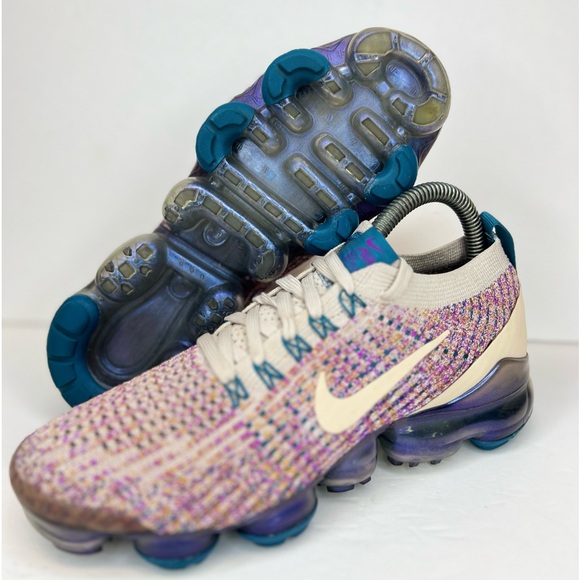 Nike Air Vapormax Flyknit 3 FK-3 Desert Sand/Vivid Purp Women’s Sz 7M AJ6910-007 - Picture 1 of 16